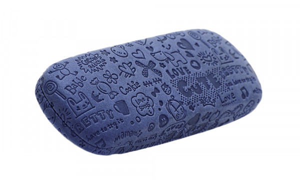 Brillenetui mit Motiv "Pretty" - blau