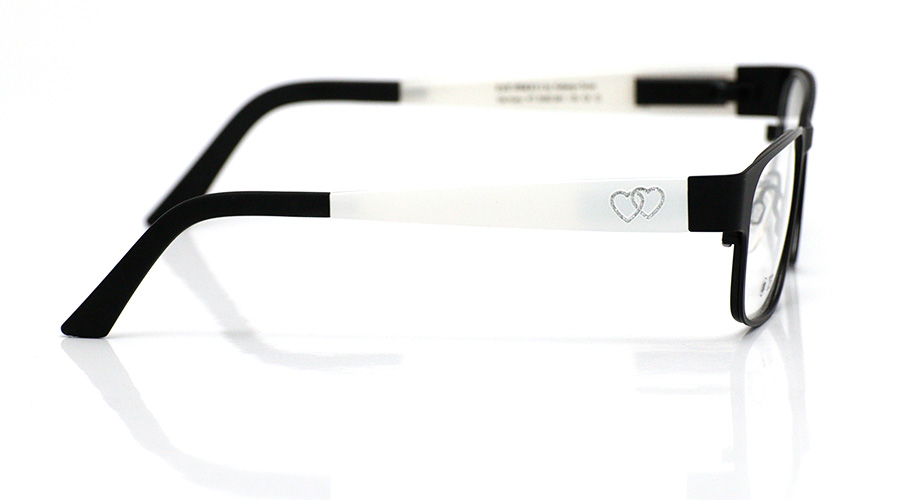 eye:max Wechselbügel 5592.081 Kunststoff weiß mit Glitzerherzen, Hochzeit  135mm | Wechselbügel eye:max<> | Optiker Schönberg