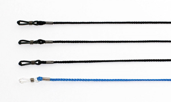 Brillenband Sortiment - 3x schwarz + 1x hellblau